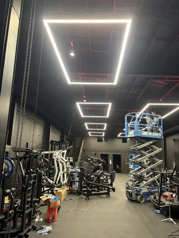 Commercial LED fixtures installed by McLaren Electric in Belmont, CA