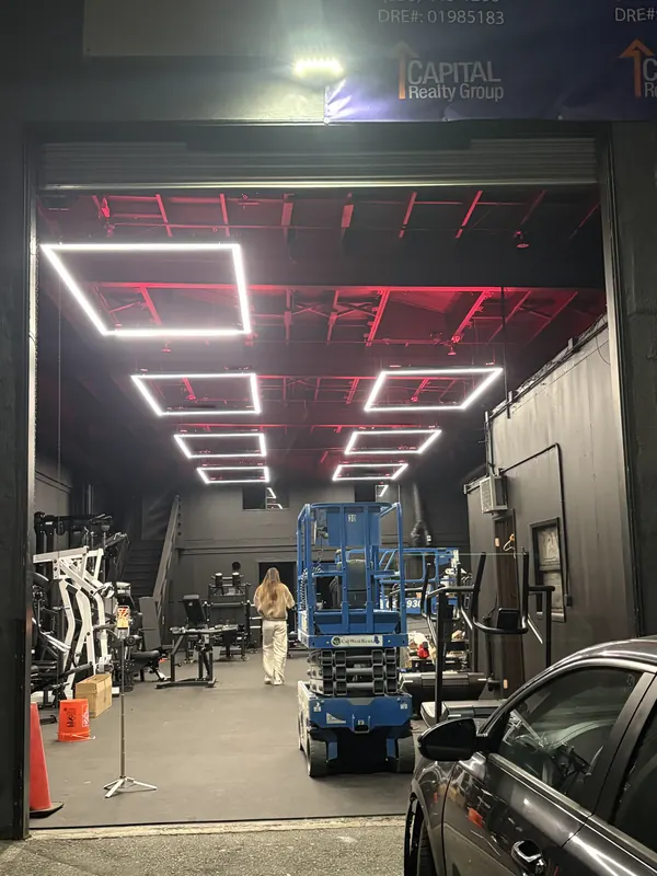 Finished view of the commercial lighting installation